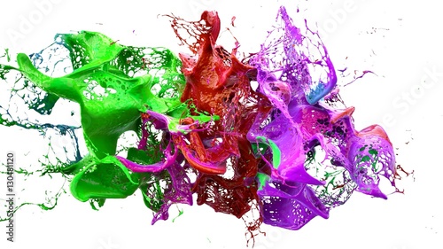 liquid ink colourful eplosion. 3d illustration photo