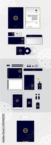 blue and yellow corporate identity template for your business in