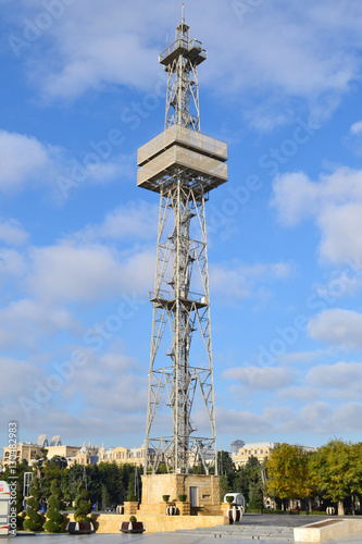 Snortling tower in Baku, Azerbaijan photo