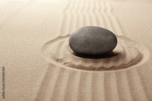 Japanese Zen garden. Pebble on a sand