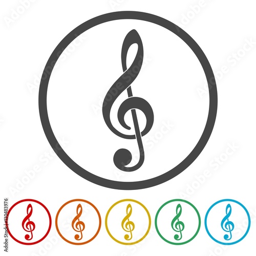 Treble clef vector icon