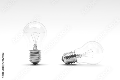 Light bulb on white background. 3D illustration