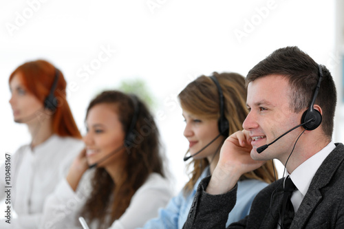 Business people in call cen...