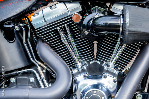 engine, motorcycle, motorcycle engine close-up detail background.. © Worapoj