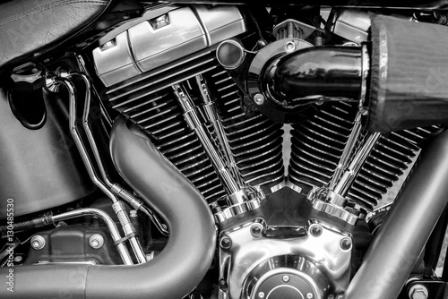 engine, motorcycle, motorcycle engine close-up detail background.. © Worapoj