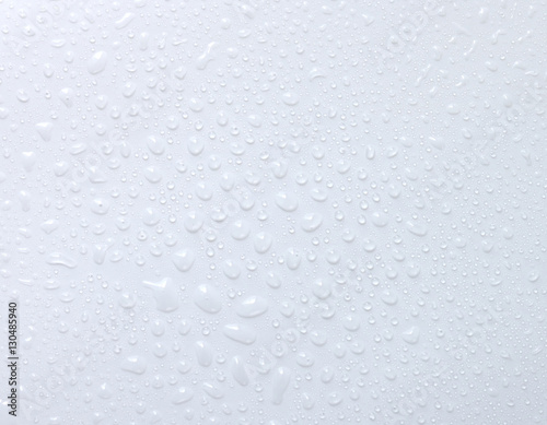 Water drops on white background
