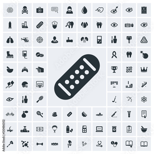 Plaster icon, vector icon set