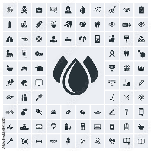 Drops icon, vector icon set