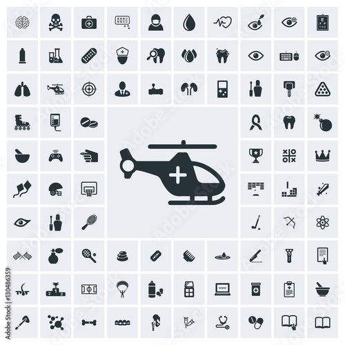 Helicopter icon, vector icon set