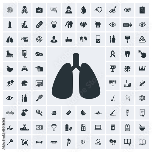 Lungs icon, vector icon set