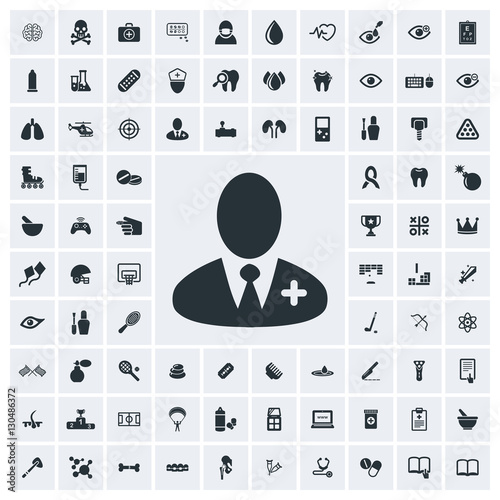 Doctor icon, vector icon set