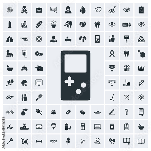 Portable game player icon, vector icon set