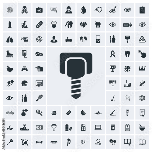 Drill icon, vector icon set
