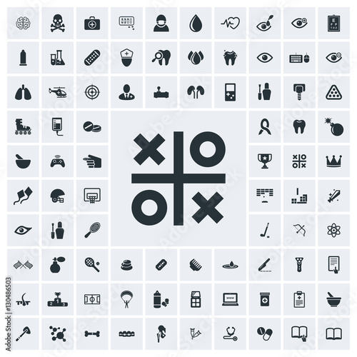 Tic tact toe icon, vector icon set