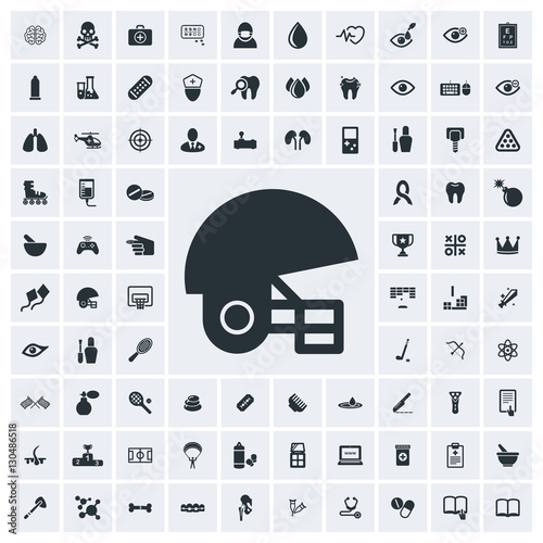 Helmet icon, vector icon set