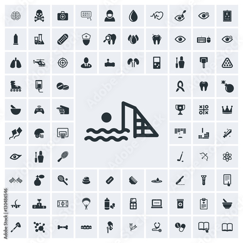 Water polo icon, vector icon set
