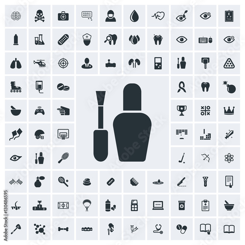 Nail polish icon, vector icon set