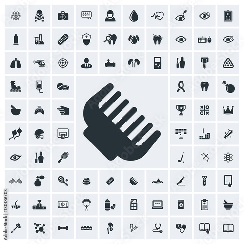 Comb icon, vector icon set