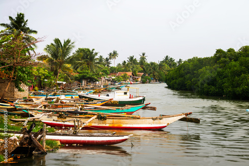 Boats at fishermen village in Negombo, Sri Lanka