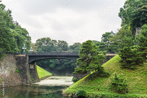 Photography Seimon Ishibashi stone bridge of main gate, Doubled bridge at Tokyo Imperial Pal