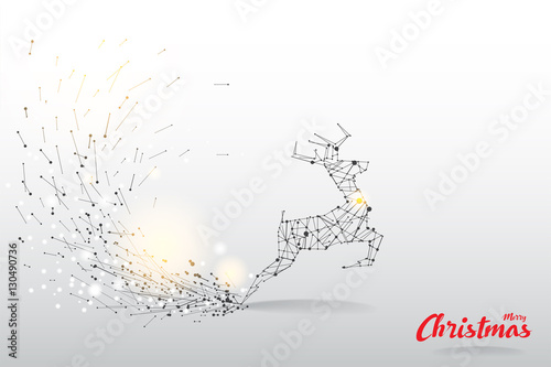 Christmas concept. dot and line motion graphic art
