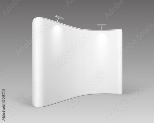 White Trade Exhibition Pop Up Stands for Presentation with Backlights