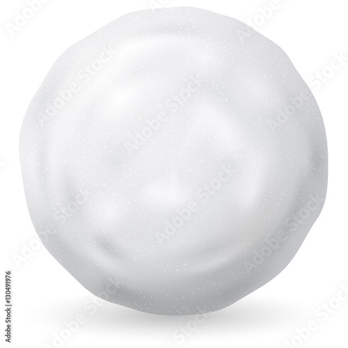 Obraz na plátně White snowball vector illustration isolated on white background.