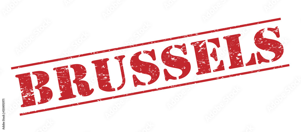 brussels red stamp on white background