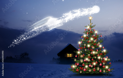 Santa Claus am Himmel