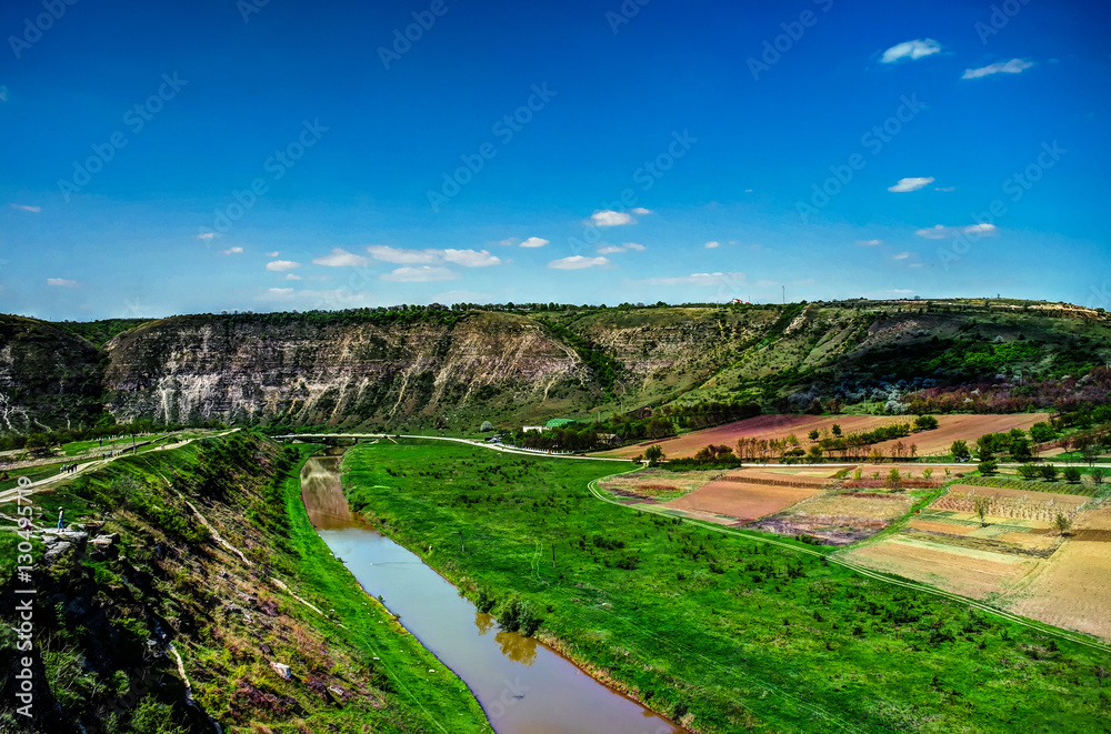 Obraz premium Landscape of Reut river in Orhey region, Moldova