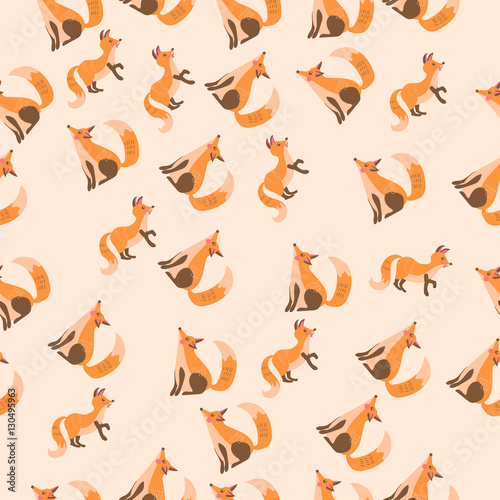 Fototapeta Naklejka Na Ścianę i Meble -  vector illustration of a cute fox