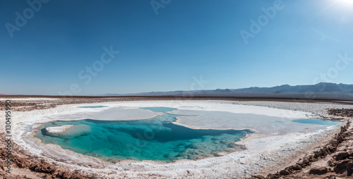 Fototapeta Naklejka Na Ścianę i Meble -  Hidden lagoons of Baltinache, Atacama Desert, Chile