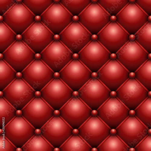 Seamless red buttoned leather upholstery texture. © tuulijumala