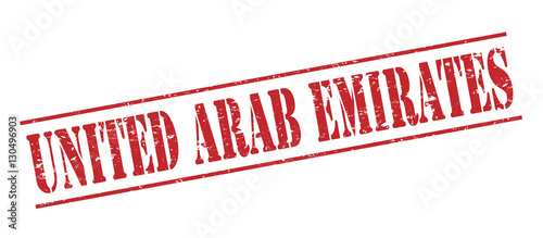 united arab emirates red stamp on white background