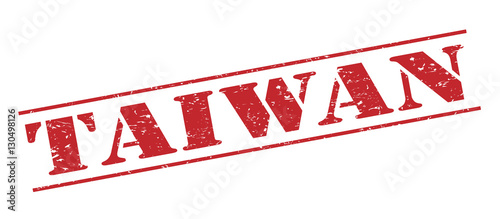 taiwan red stamp on white background