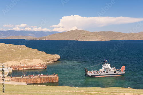 Ferry to the island Olkhon on Baikal Lake