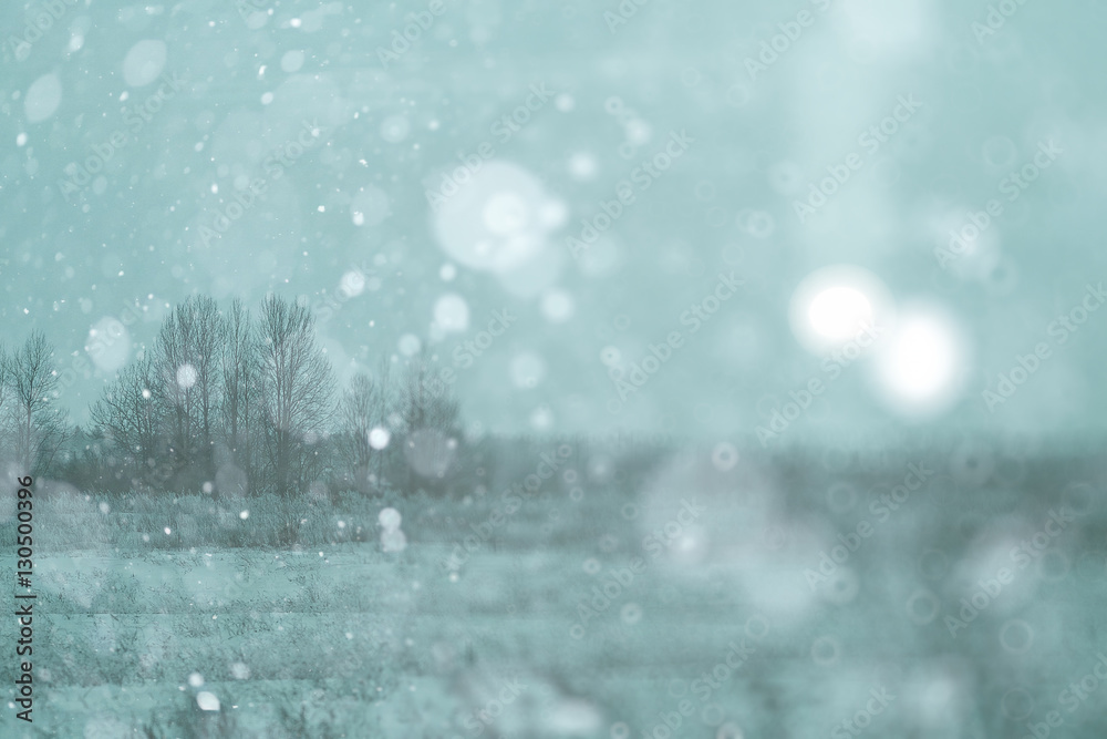 Winter background blurred snow field landscape Winter background blurred snow field landscape