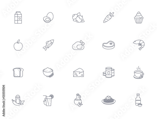 20 Food outline icons