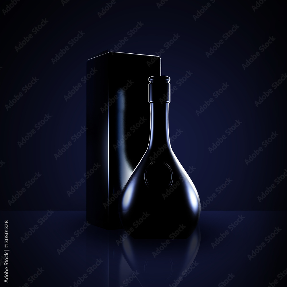 Luxury black background with elite alcohol. Bottle of rum. Luxury black background with elite alcohol. Bottle of rum.