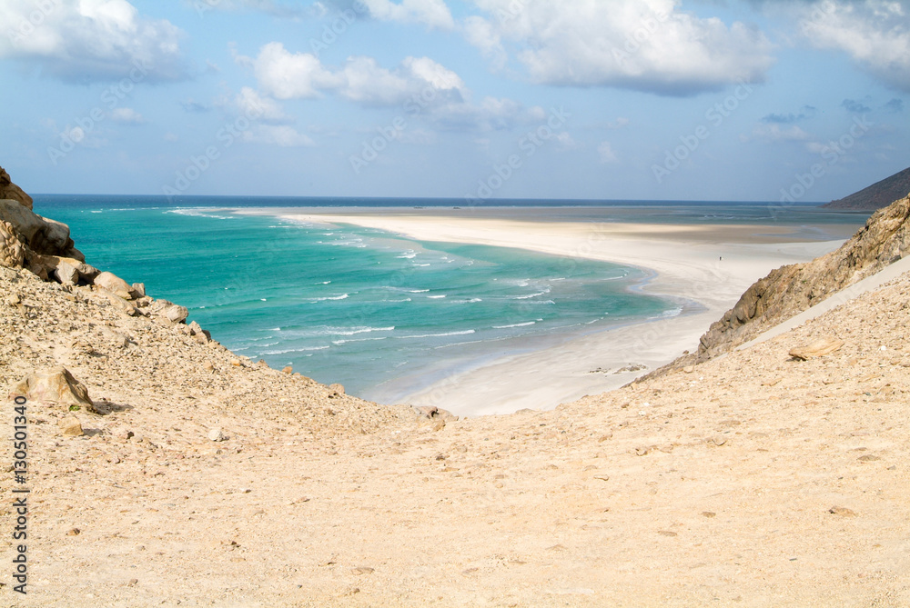 The beach of Qalansiya on the island of Socotra
