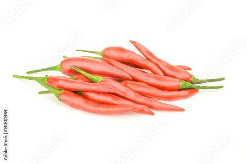 Red chili peppers isolated on a white background with clipping path