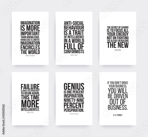 Inspirational motivating quotes set