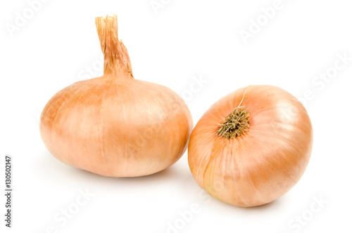 Ripe onion isolated on a white background cutout