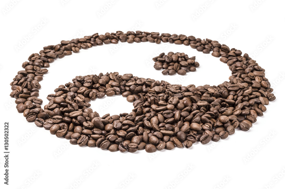 Coffee beans isolated on a white background cutout Coffee beans isolated on a white background cutout