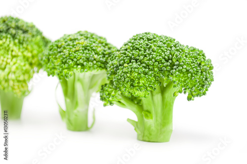 Fresh head of broccoli isolated on a white background cutout