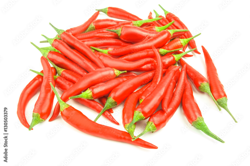 Red peppers isolated on a white background