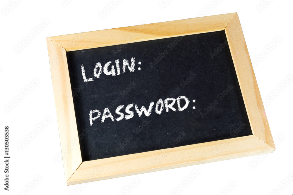 Eine Kreidetafel als Login zu einer gesicherten Internetseite Eine Kreidetafel als Login zu einer gesicherten Internetseite