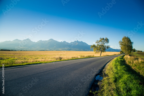 A beautiful mountain landscape with a road
