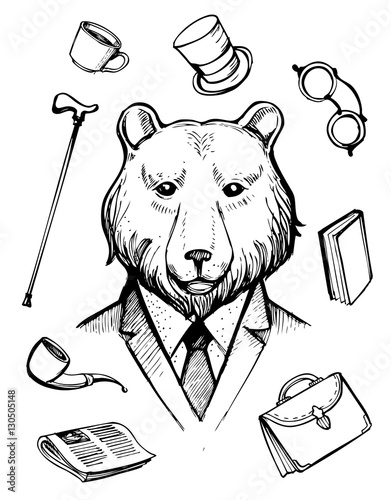 Bear in suit