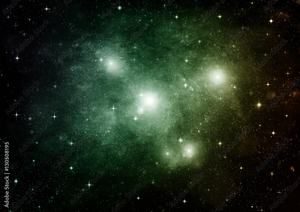 Obraz premium Stars, dust and gas nebula in a far galaxy